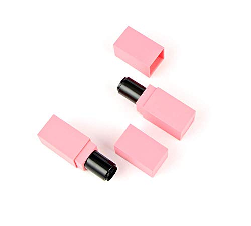AKOAK Refillable Empty Lipstick Tube,12.1mm Creative and Lovely Handmade DIY Makeup Cosmetics Lip Balm Container,Pack of 2 (Pink)