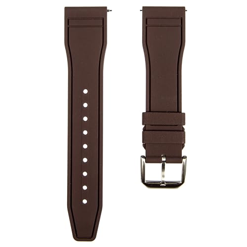 Strapseeker FKM Gummi-Uhrenarmband, kompatibel mit IWC Schaffhausen, 20 mm, 22 mm, Schnellverschluss-Uhrenarmband, Ersatz für IWC Big Pilot Watch 43, Spitfire und Pilot's Watch Chronograph 41 (20 mm,