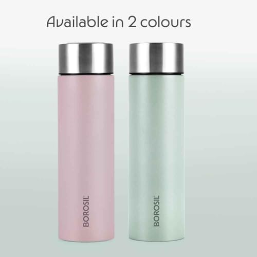 Image of Borosil 1000 ml Hydra Coolsip Mint Stainless Steel Water Bottle | ISI Certified, Made in India | Single Wall, Leakproof| Bottle for Office, School, College & Gym | 1 Year Warranty