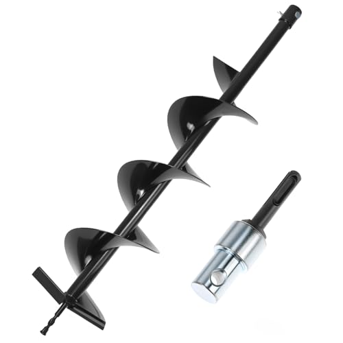 QWORK® Erdbohrer, ⌀ 150 mm Erdbohrer für Bohrmaschine mit Adapter, 80 cm Länge Erdlochbohrer, für Löcherbohrungen und Baumpflanzungen QWORK® Erdbohrer, ⌀ 150 mm Erdbohrer für Bohrmaschine mit Adapter, 80 cm Länge Erdlochbohrer, für Löcherbohrungen und Baumpflanzungen