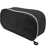 Estojo Escolar Feminino Masculino Espaçoso com Ziper Resistente Papelaria Fofa Infantil Lápis Apontadores Canetas Marcadores Lapiseiras Borrachas (Preto)