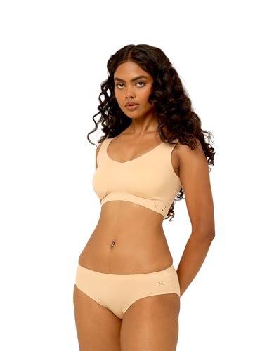 Image of Krvvy Low Waist Mid Coverage Seamless Bikini Panty for Women | Ultrasoft Underwear with 100% Cotton Gusset & Ventilation Holes