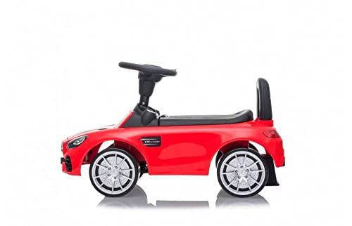 JAMARA 460607 - Rutscher Mercedes-Benz AMG GT - Kofferraum unter der Sitzfläche, Schub-und Haltegriff, Hupe und Sound am Lenkrad, originalgetreue Optik, Kippschutz, rot – Bild 5