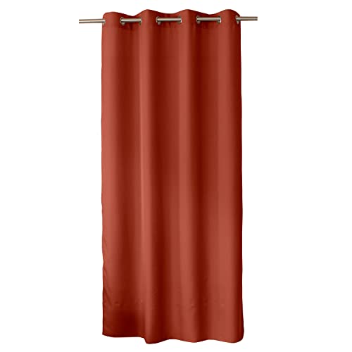 ED ENJOY HOME Rideau Décoratif à Œillets argentés, 140x240 cm, Terre Cuite, 100% Polyester,...