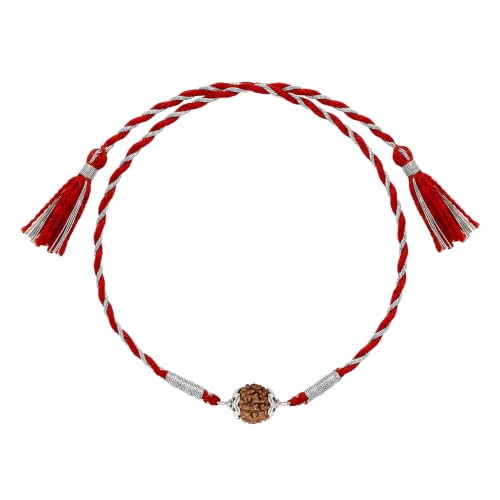 Image of GIVA 925 Silver Sacred Rudraksha Rakhi | Raksha Bandhan Rakhi for Mens | Gift for Couple | With Certificate of Authenticity and 925 Stamp