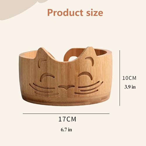 Image of Wooden Yarn Bowl for Crocheting, Knitting Bowl Yarn Holder Bowl with Holes, Yarn Storage Bowls for DIY Knitting and Crochet, 6.7 inch x 3.9 inch