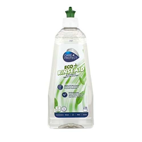 CARE + PROTECT Abrillantador para lavavajillas universal ECO+, hipoalergénico, facilita el secado rápido, brillo extra, sin halos, 500 ml