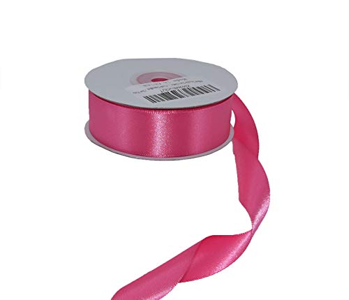 IHKFILAN Double Face Satin Ribbon in Hot Pink (25 mm x 22.86 m) Matt Shiny Gift Ribbon for Decorating & Crafts, Weddings, Christenings - Image 2