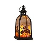 Fiozwea ハロウィンかぼちゃランタン レトロ ポータブル ナイトライト ハロウィン衣装小道具 シーンレイアウト (10個,A)
