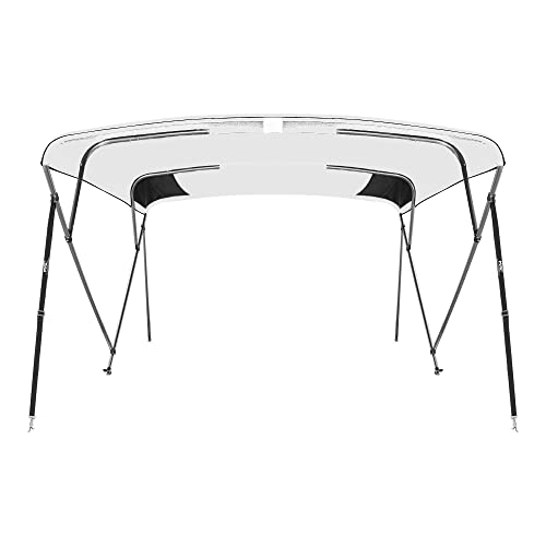 image for MSC 3 Bow 4 Bow Bimini Top Boat Cover with Rear Support Pole and Stora