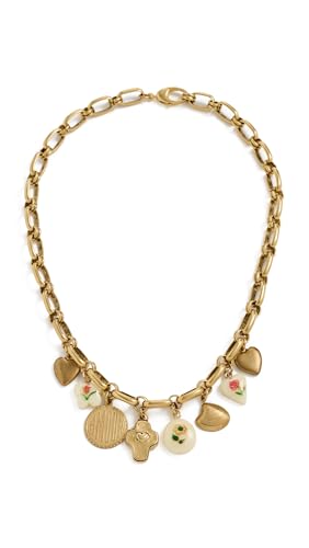 Logan Tay Womens Floral Charm Necklace Gold One Size