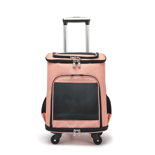 Sac à dos pour animaux de compagnie avec trolley à roulettes et poignée amovible