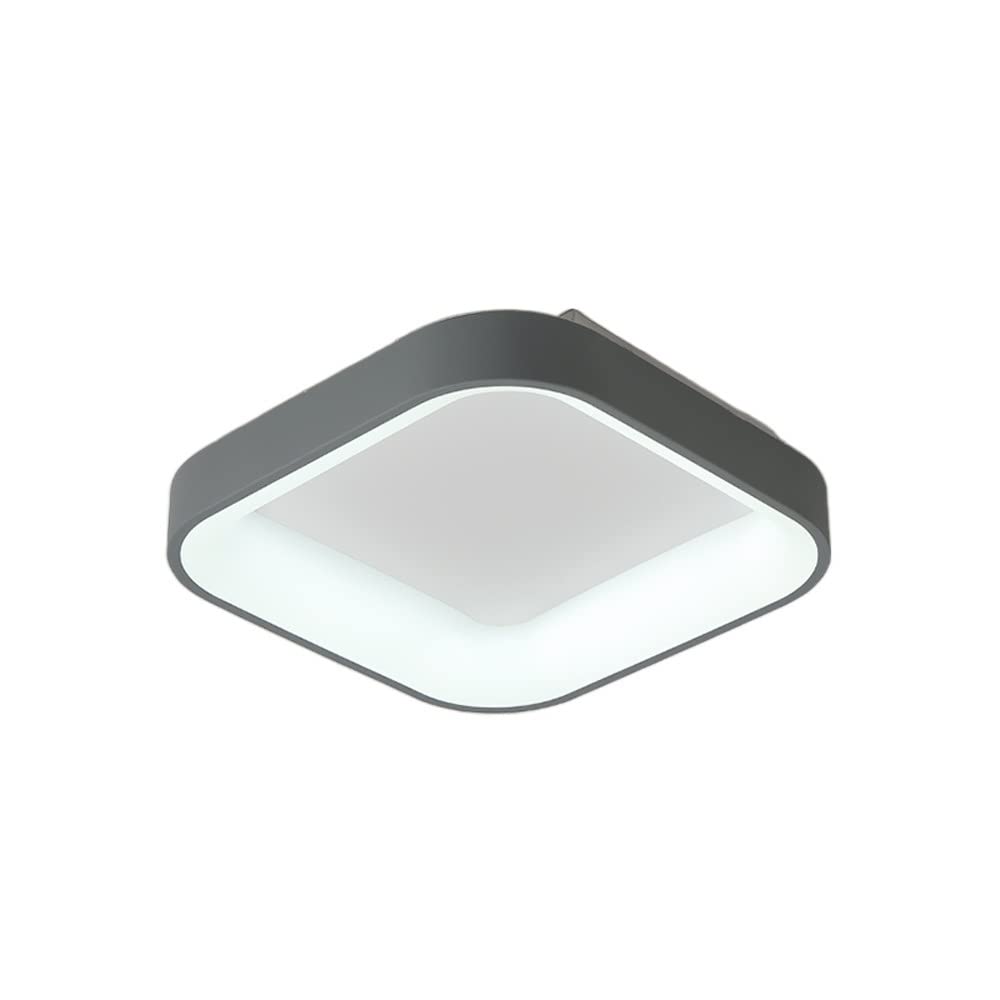Lustre LED pour salon et cuisine moderne, plafonnier gris 60cm
