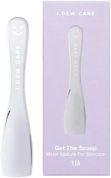I DEW CARE Skincare Multi-functional Applicator - Get The Scoop | Stainless Steel Makeup Spatula Spoon, Beauty Mini Spoon Tool for Cream, Lip Balm, Wash-Off Masks, Mixing, Depuffing