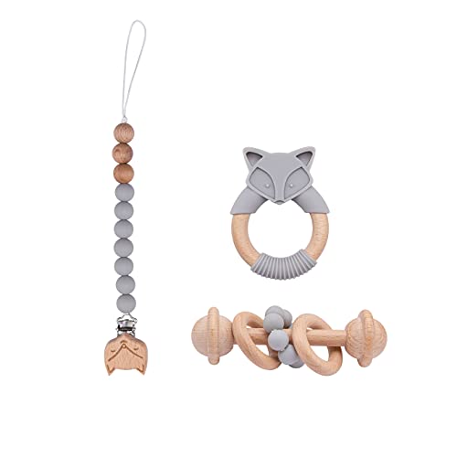 Wooden Teether  KK g 3_Zbg  VR Ebh ؐ Ԃ S h  Ԃ V ߋ ؂̗h鉹 q v[g Mtg oYj V蕨 aj VRf