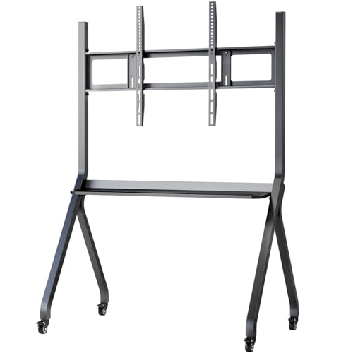 Image of Shiarffe Smart Board Stand for 55 inch- 86'' Interactive Whiteboard, Mobile Stand with Rolling Wheels for Smart Whiteboard, Fixed Frame