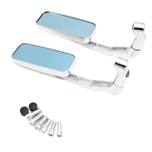 Espejos retrovisores de moto ajustables con cristal rectangular antirreflejos 5