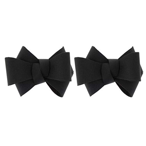 lahomia 2pcs Band Schleife Schuhe Clips Schuh Dekorative Schuhclip Charms Schnalle - Aprikose, 8 cm - Schwarz, 8 cm Cover