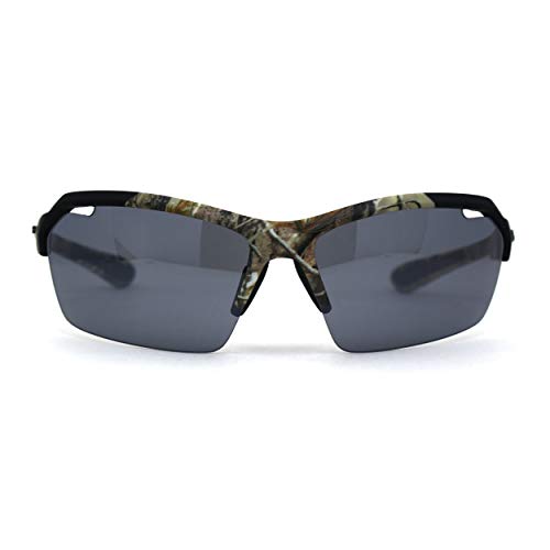 Mens Xloop Hunters Foliage Camo Half Rim Plastic Sunglasses2