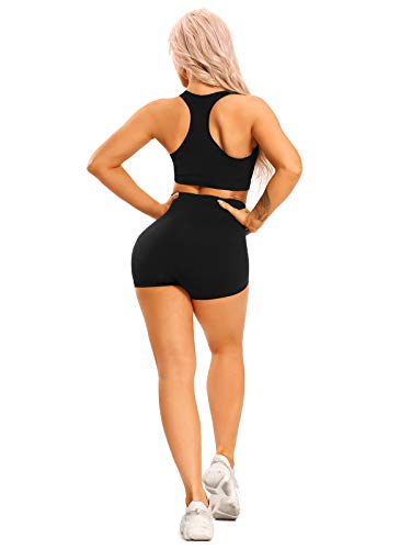 FITTOO Naadloze sportshorts voor dames, korte broek voor yoga, training, fitness, met hoge taille - Image 4