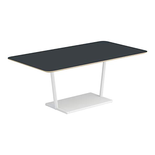 【メーカー配送・設置・組立】コクヨ ミーティングテーブル リージョン LT-RG169MLSAAF66 角形 T字脚 ミドルローテーブル 幅160×奥行90×高さ62.4cm リノリウム天板 チャコール/脚ホワイト