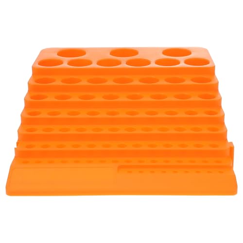 CTIRCHIU Soporte para Brocas y Fresas 84 Agujeros Portátil, Organizador de Bits Duradero y Compacto, Caja de Almacenamiento para Herramientas de Taller, Color Naranja