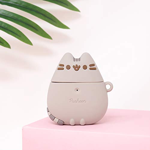 Iface X Pusheen Cute Silicone Protective Cover Designed For Airpods 1/2 Case [Carabiner Clip Included] [Wireless Charging Compatible] - Standing #TOP4