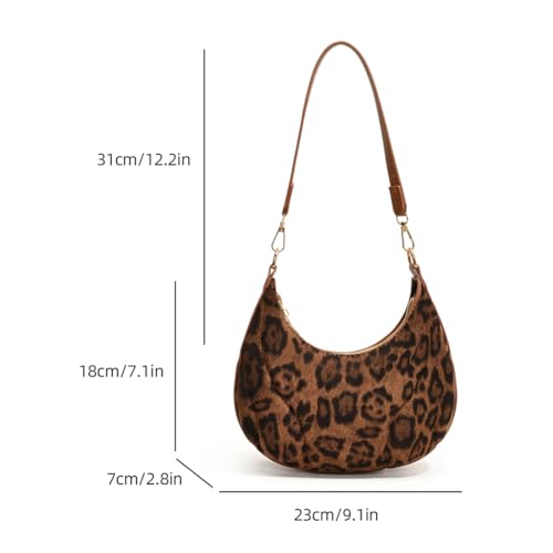 Shoulder Bag for Women Leopard Print Underarm Bag PU Leather Zipper Closure Trendy Hobo Bag for Work Travel4