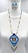 La Vivia Handmade Beaded Necklace| Native American Style Medallion Necklace for Women| One of a kind Fashion Beaded Jewelery| Blue and Multi-Color