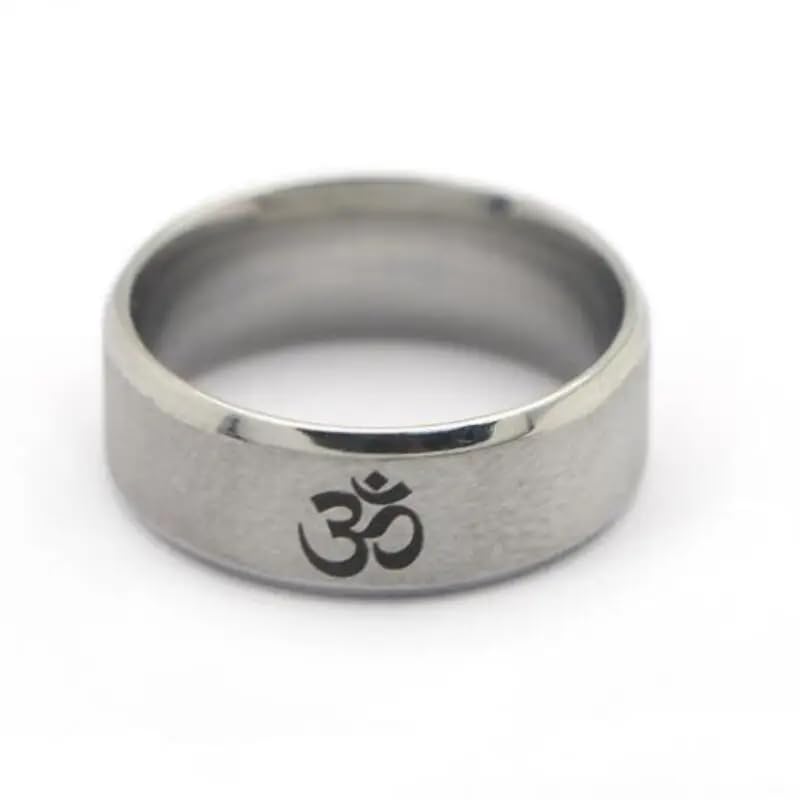 THE MEN THING OM SILVER - Titanium Steel Ring for Men & Boys (Size : 22) (B0D1VG7RX5) Amazon Price History, Amazon Price Tracker
