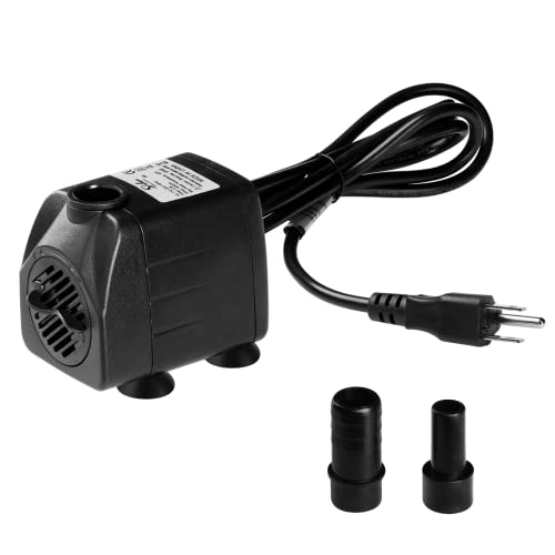 Simple Deluxe 160 GPH 8W Submersible Water Pump Power Head with Adjustable Intake for Fish Tank, Hydroponics, Fountains, Aquariums