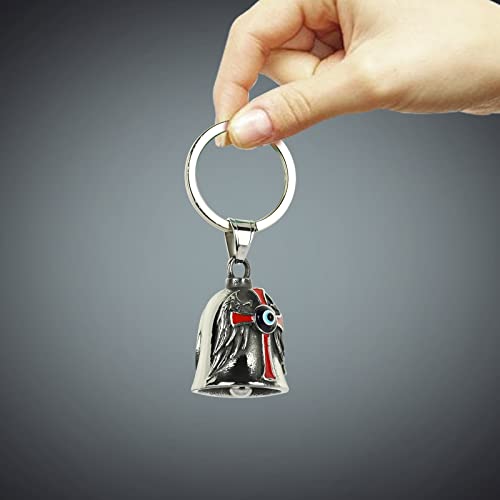 Accesorios Moto Gremlin Bell San Cristobal Plata Llavero Protector Biker 2