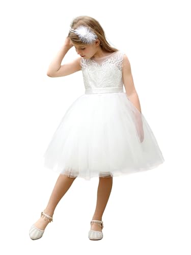 ABAO SISTER Flower Girl Dress Lace Tulle Backless Pageant Wedding Junior Bridesmaid Birthday Party Dresses 2-13 Years