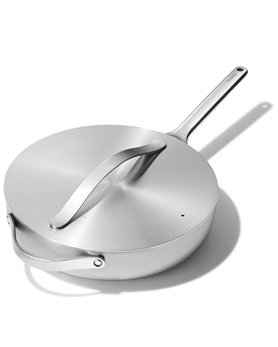 Caraway Stainless Steel Sauté Pan (4.5 Qt) - 5-Ply Stainless Steel - Oven Safe & Stovetop Agnostic...