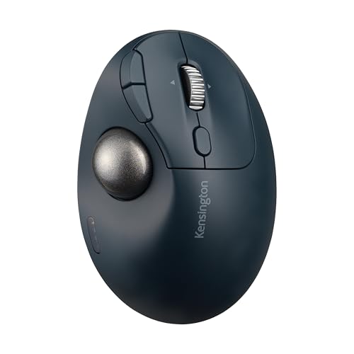 Kensington Pro Fit Ergo TB550 Trackball-Maus, wiederaufladbar Batterie, kabellose Bluetooth Maus, ergonomischer 34-mm-Trackball mit 4D-Scrollring, aus bis zu 51% recyceltem Kunststoff (K72196WW)