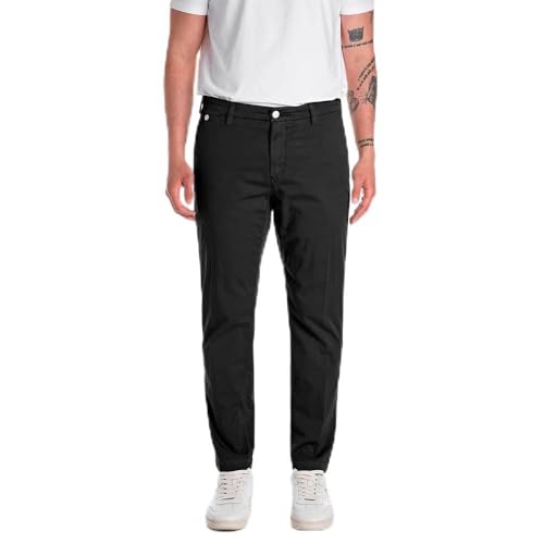Replay Benni X-Lite Plus Jeans, 098 Negro, 34W x 30L Hombres