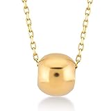 GELIN 14k Solid Gold Ball Bead Pendant Necklace for Women