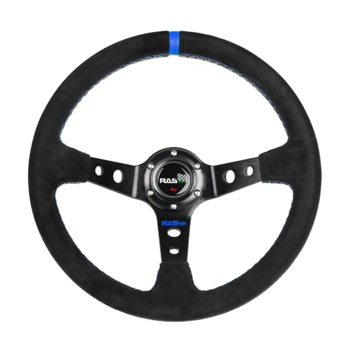 RASTP Universal Racing Steering Wheel Suede Deep Dish 13.58”/345mm 6 Bolts...