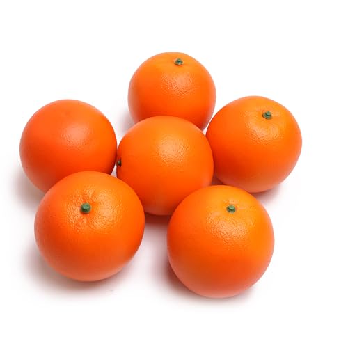caiyjhao Caihao 6PCS Simulation Plastic Oranges Yellow Fake Oranges Decorative Fruit Bowls Used for Furniture Decoration Kitchen Decoration Window Display and Photo Props