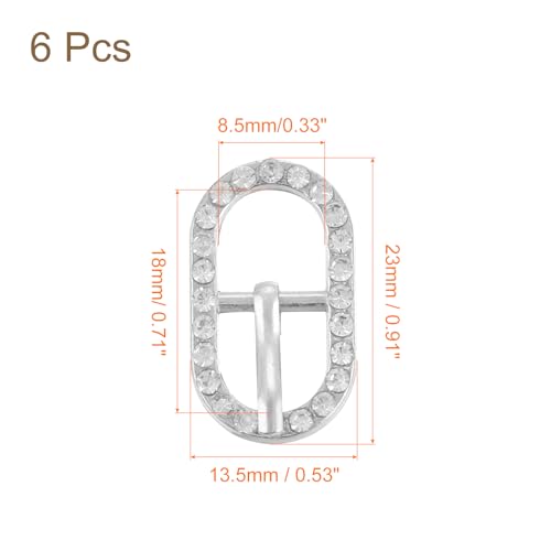 Ajustador de correa uxcell plata de 8.5mm y deslizador de cristal 2