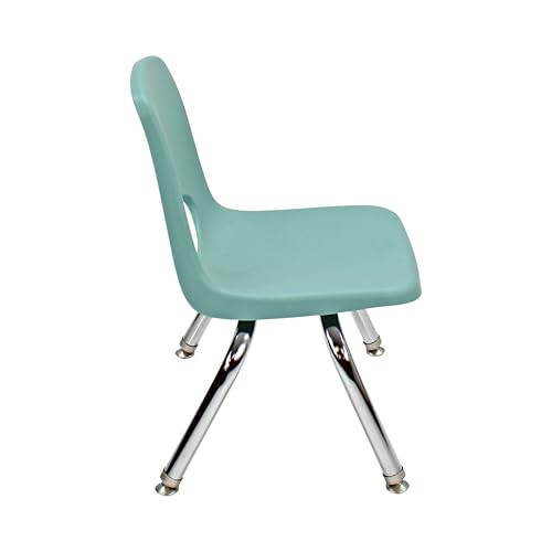 Image of FDP 10 inch School Stack Chair, Stacking Student Seat with Chromed Steel Legs and Nylon Swivel Glides For In-Home Learning or Classroom - Contemporary /Purple (4-Pack), 14002-CTPU