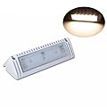 Raycharm 9" RV & Marine Boat Exterior LED Scene Light Fixture, 40° Down Angle Flood Beam, 3000K Warm-White Super Bright, 12V/24V DC, High Lumen Output Low Current Draw, Waterproof White Finish, 1-Pack