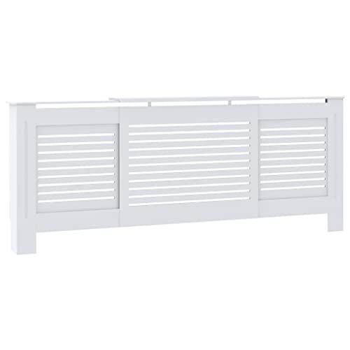GOLINPEILO MDF Radiator Cover Heater Cover Cabinet Shelf Household Appliance Heating Accessories Home Improvement Furniture Heat Sink White, 80.7\" x 8.1\" x 32.1\", Horizontal Design