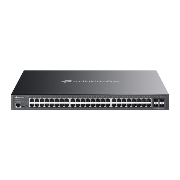 TP-Link Omada SG3452XMPP Netzwerk-Switch, 48-Port Managed L2+, 40x Gigabit PoE+, 8X PoE++, 4X 10G SFP+, 750W Budget