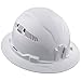 Klein Tools 80168 Full-Brim Hard Hat Set, Class C Vented White Hard Hat with Rechargeable Wide-Beam Headlamp and Lithium-ion Battery, 3-Piece