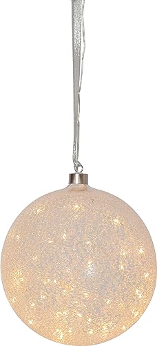 EGLO LED-Weihnachtskugel für Innen, beleuchtete Glaskugel zum Aufhängen Ø 20 cm, Leuchtkugel zum Hängen, warmweiß, Strom-Betrieb