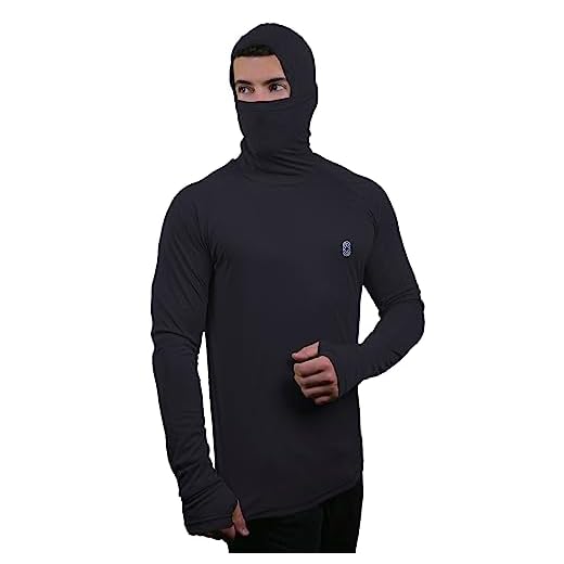 Camiseta Skube Com Máscara e Capuz Proteção UV 50+ Dry Fit Segunda Pele Térmica Tecido Termodry Manga Longa Dedeira - Preto - G