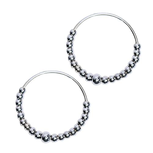 KAVIN Combo Of 2 Stainless Steel Bracelets Beads Kada For Men And Women (Silver Colour) Pack Of 1
