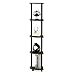 Furinno Turn-N-Tube 5 Tier Corner Display Rack Multipurpose Shelving Unit, 1-Pack, Columbia Walnut/Black