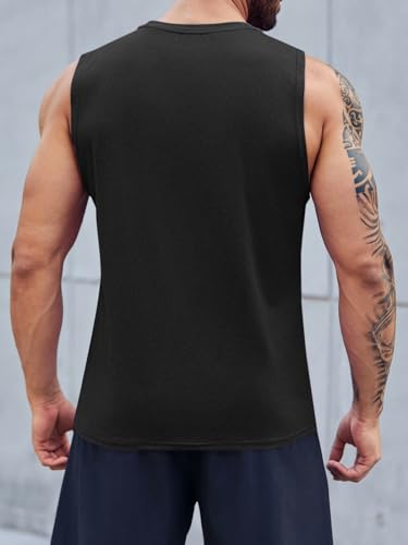 ZIWOCH Men's Sleeveless Tank Tops Crewneck Solid Loose Fit Shirt4